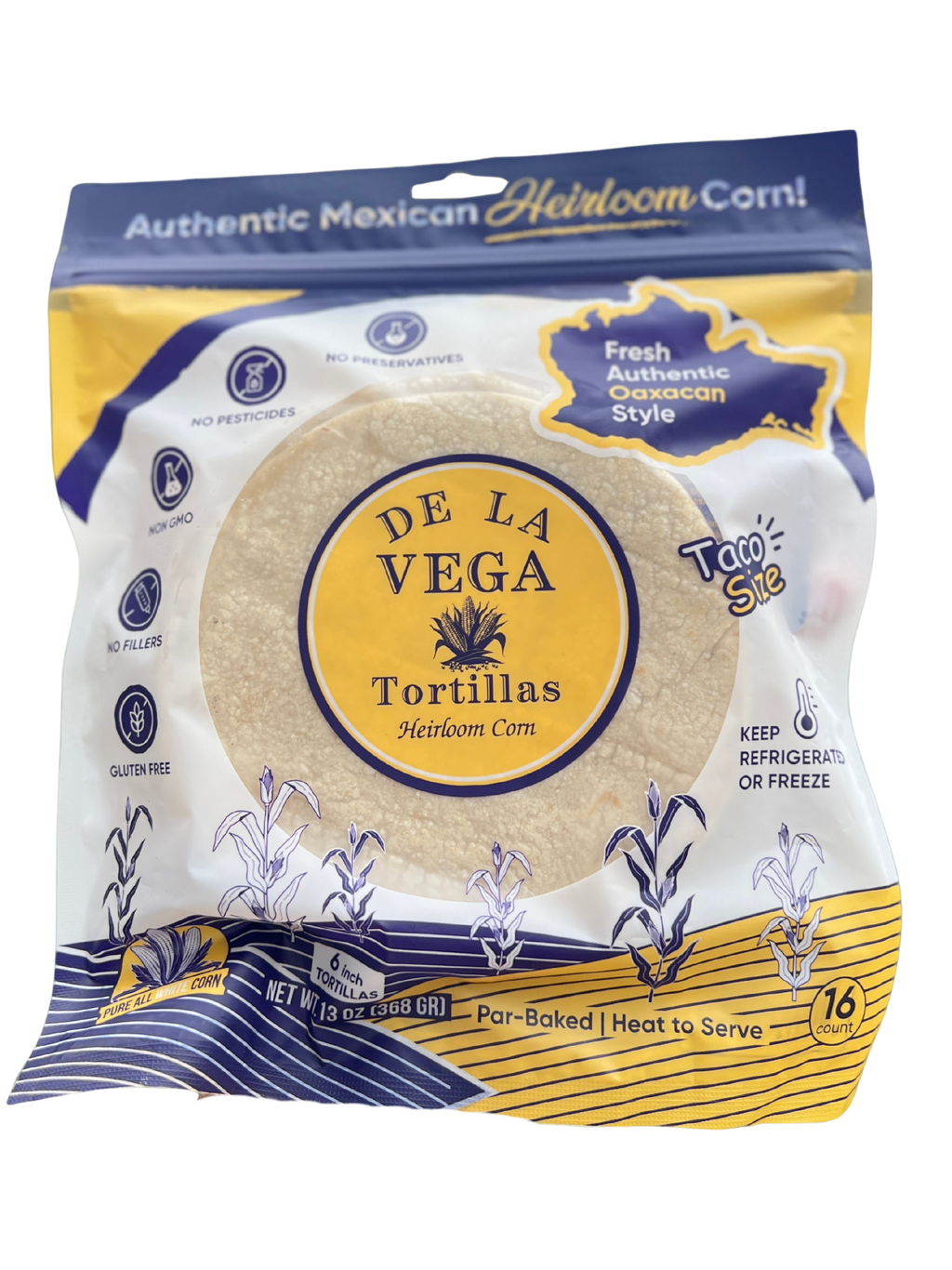 Fresh WHITE Heirloom Corn Tortillas